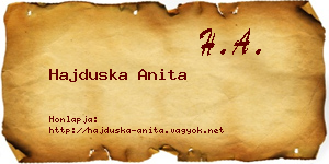 Hajduska Anita névjegykártya